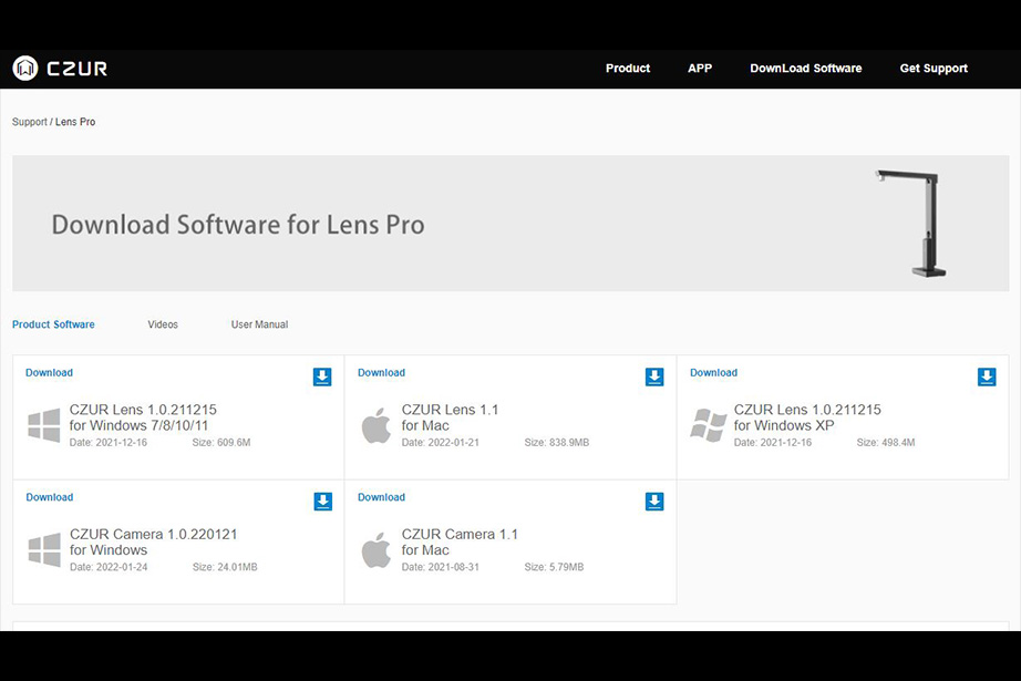 Lenz Proのソフトダウンロードサイト